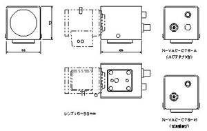 ＣＳマウント型バリフォーカルレンズカラーカメラ　仕様　図面1